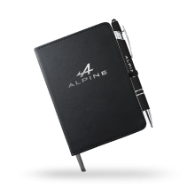 Carnet A6 Similicuir Noir - Finition Argent